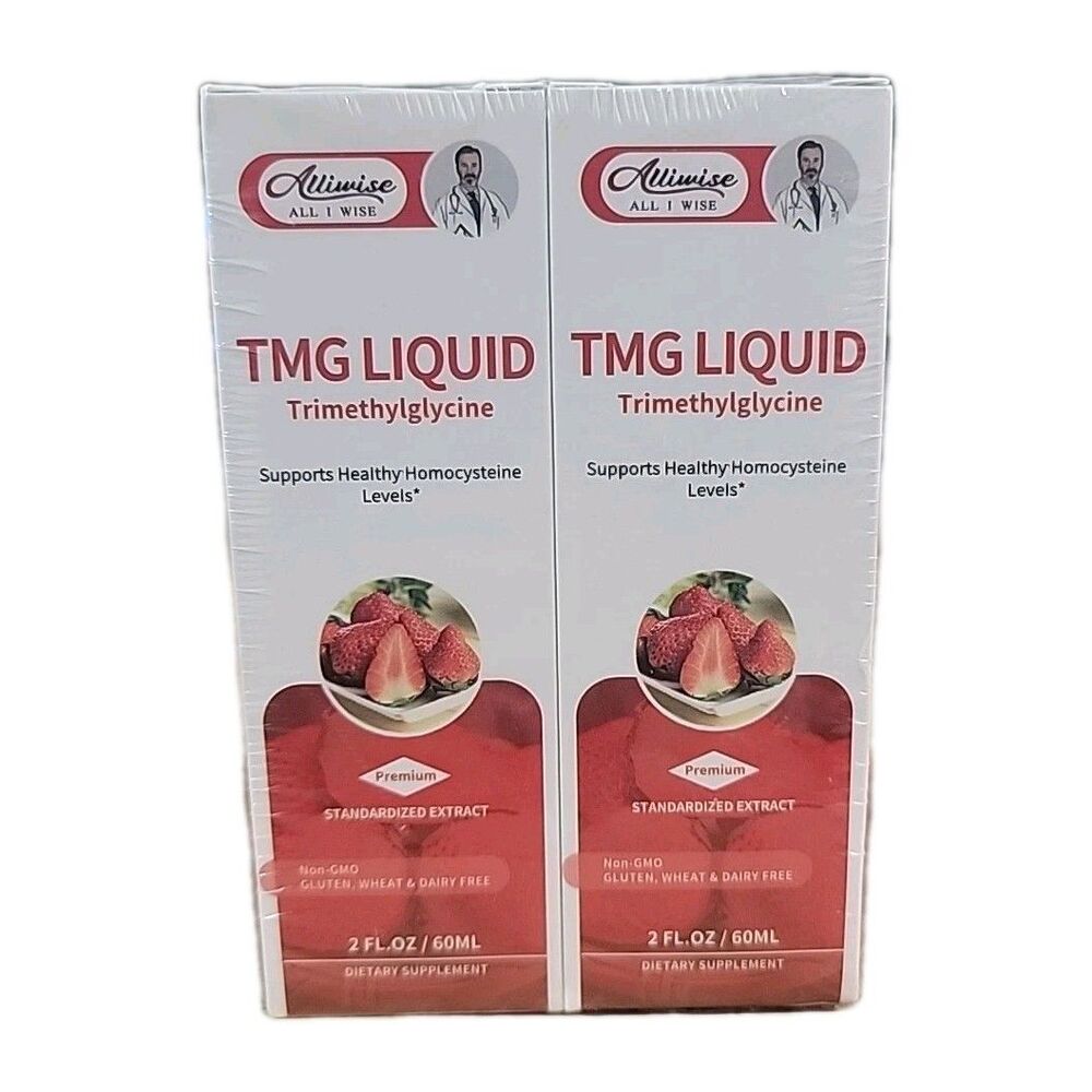 Qty 2 2oz TMG Liquid Drops Trimethlglycine strawberry Flavor, liver methylation